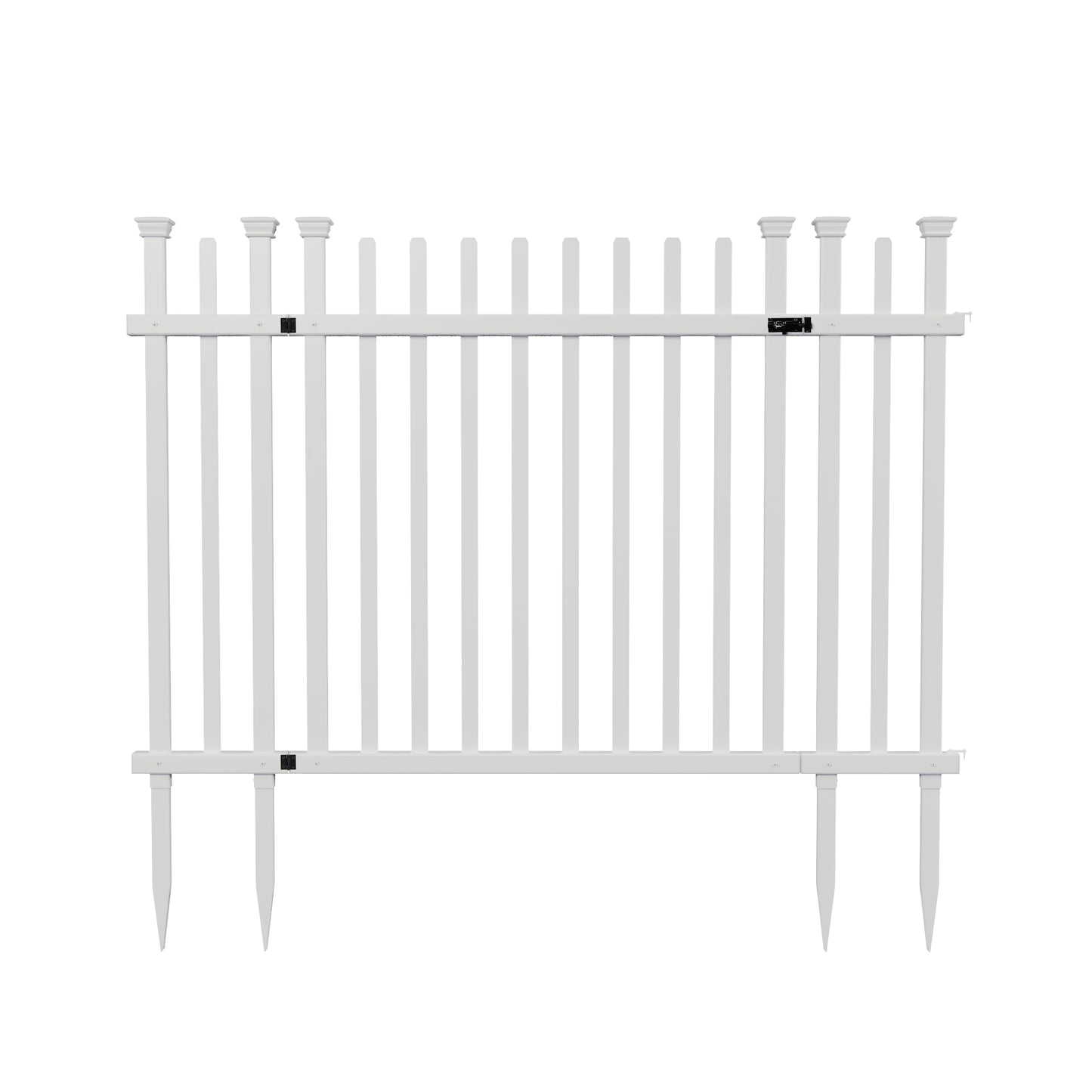 Zippity Outdoor Products 3.5-ft H x 5-ft W White Vinyl Dog Ear No-dig Fence Gate (Unassembled)