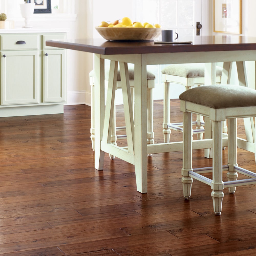 allen + roth Hickory Provincial hardwood flooring — detail view