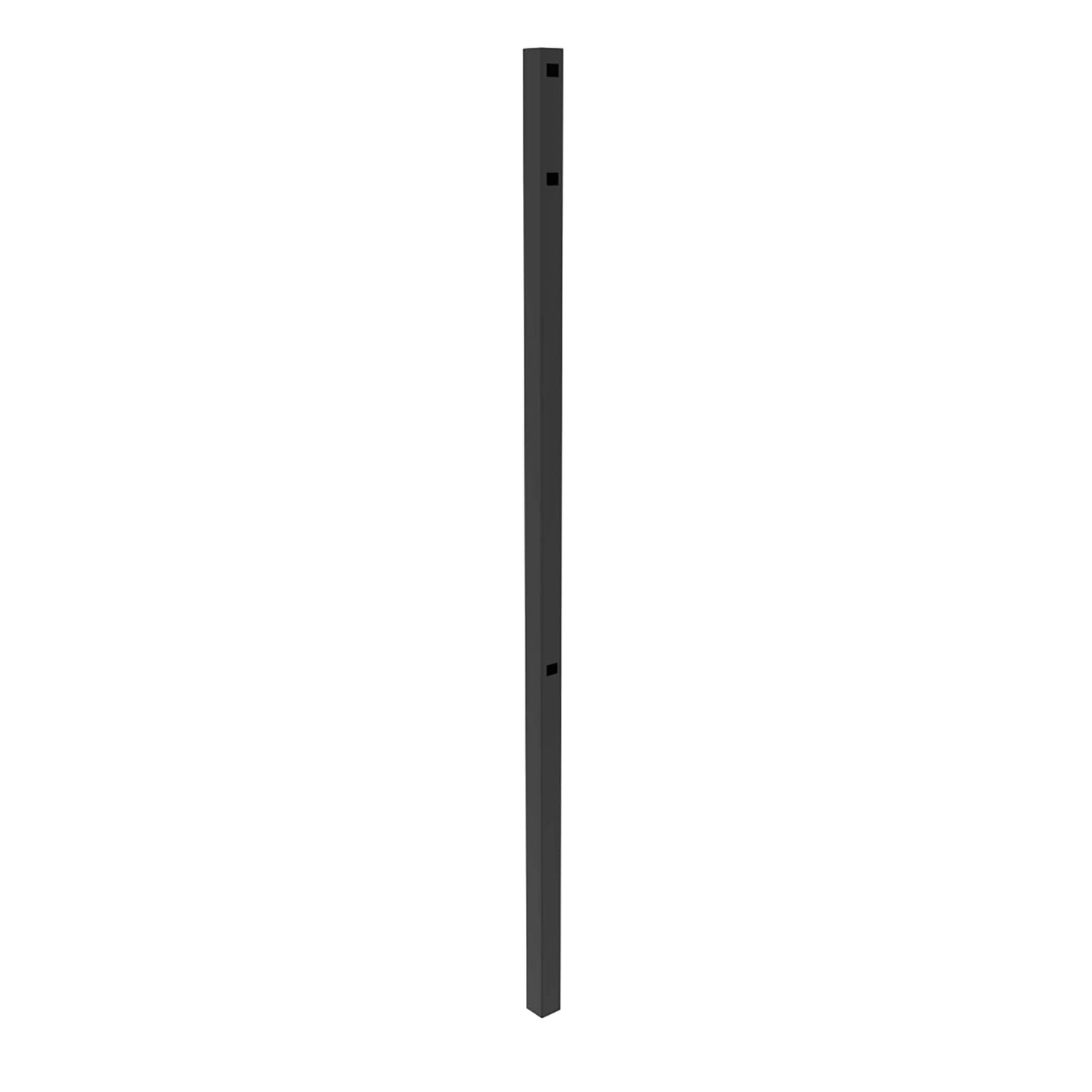 Fortress Building Products 6-ft H x 2-in W Gloss Black Aluminum Spaced Picket Flat-top Decorative End Fence Post