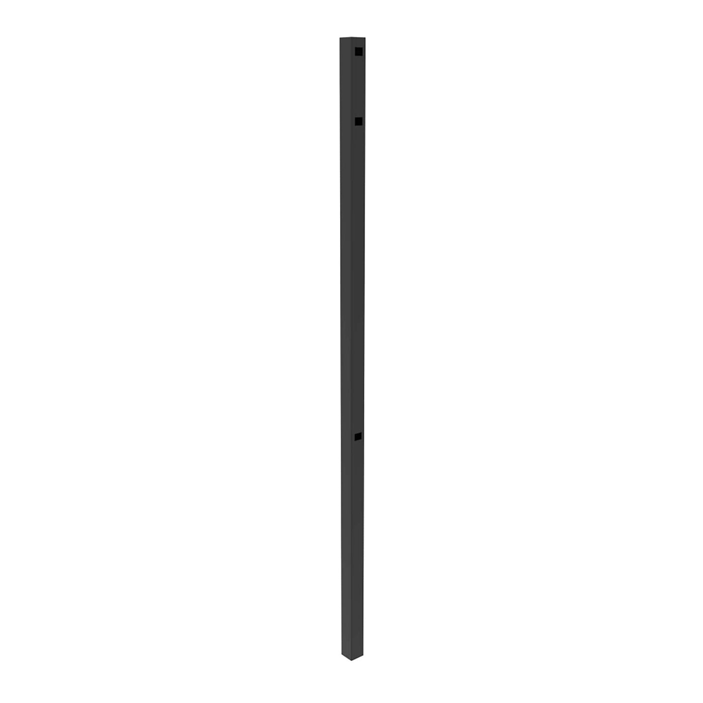 Fortress Building Products 6-ft H x 2-in W Gloss Black Aluminum Spaced Picket Flat-top Decorative End Fence Post