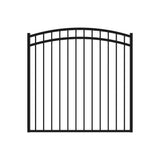Fortress Building Products 4-1/2-ft H x 5-ft W Gloss Black Galvanized Steel Spaced Picket Flat-top Decorative Standard Fence Gate