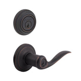 Tustin Satin Nickel Exterior Entry Door Lever and Single Cylinder Deadbolt Combo Pack Featuring SmartKey Security - Super Arbor