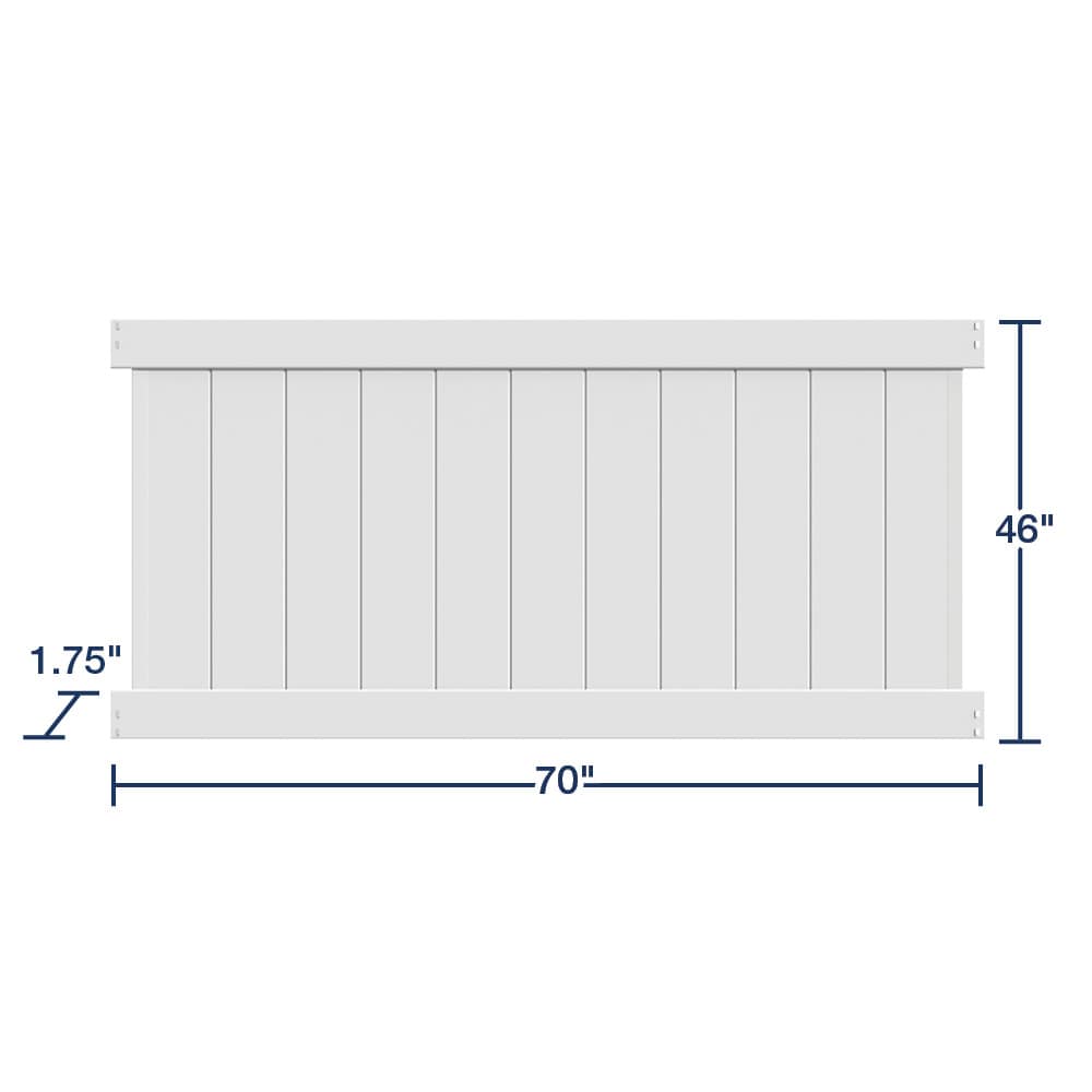 Freedom Hampton 4-ft H x 6-ft W White Privacy Vinyl Fence Panel (Unassembled)