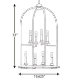 Progress Lighting Seneca 8-Light Matte Black Farmhouse Lantern Medium Hanging Pendant Light