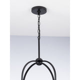 Progress Lighting Seneca 8-Light Matte Black Farmhouse Lantern Medium Hanging Pendant Light