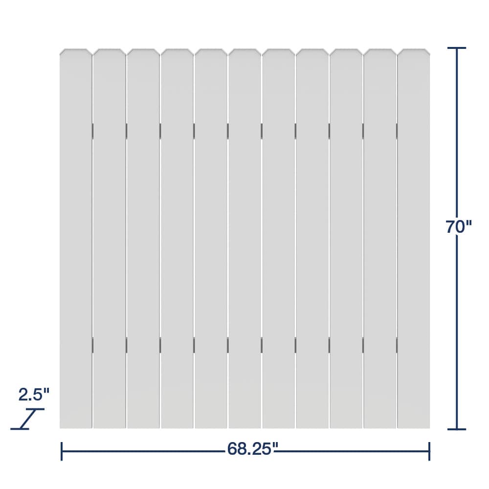Freedom All American Dogear 6-ft H x 6-ft W White Privacy Vinyl Fence Panel (Assembled)