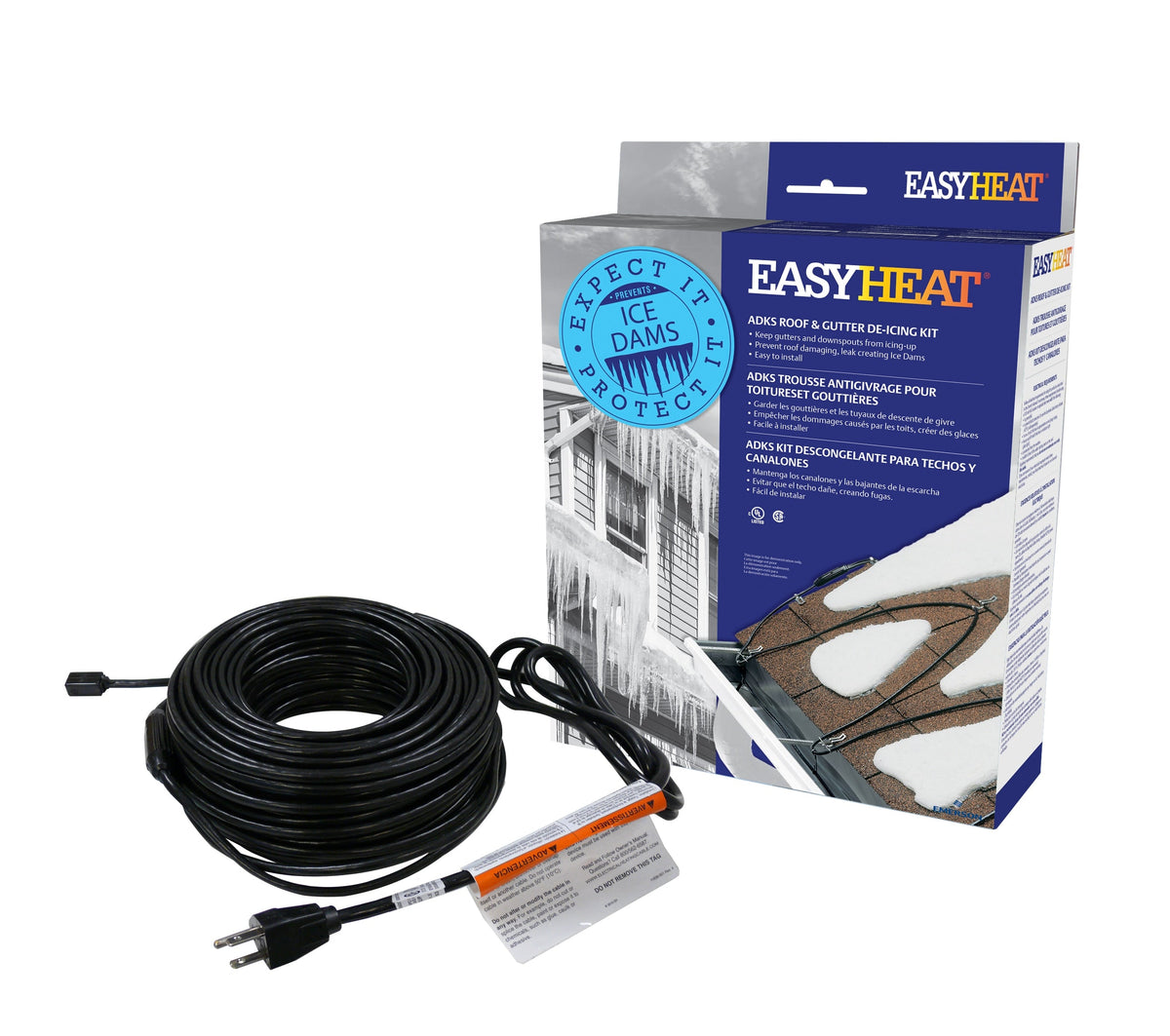 EasyHeat ADKS Roof & Gutter De-Icing Kit, 200-ft, 1000W