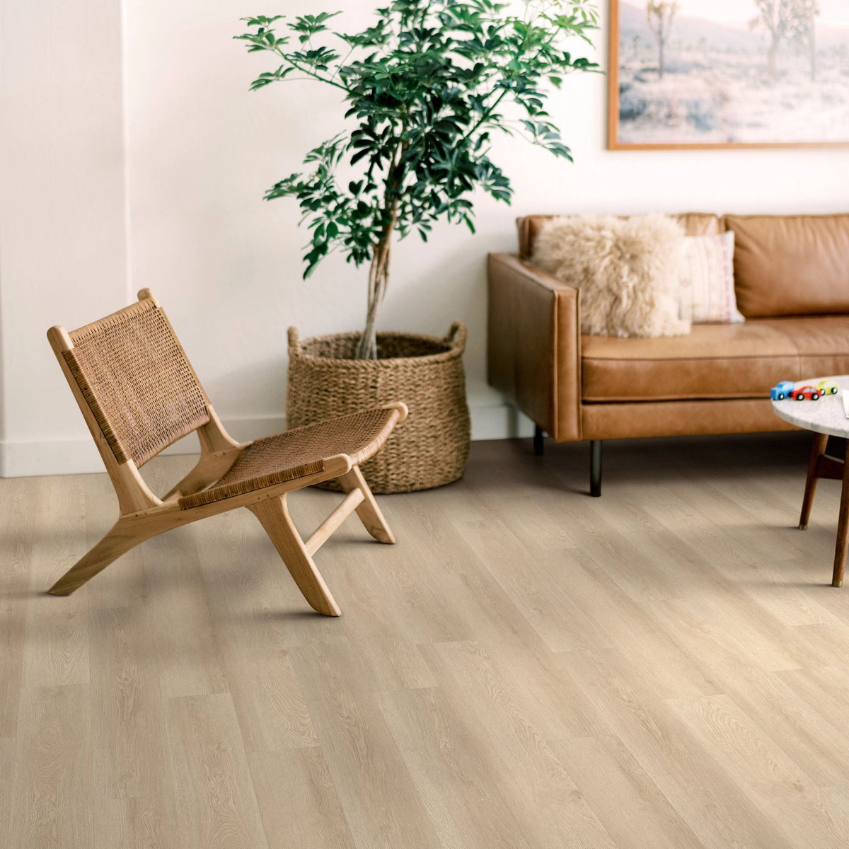 Shaw (Sample) Boundless 8 Soft Field Brown Wood Look 8-mil Waterproof Glue Down Luxury Vinyl Plank
