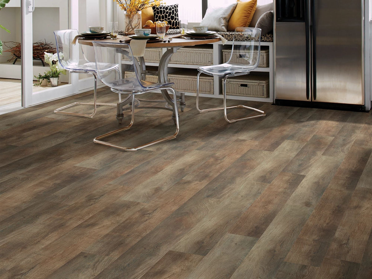Shaw Reflection 12 Spotlight Oak Brown 12-mil x 7-in W x 48-in L Waterproof Glue Down Luxury Vinyl Plank Flooring (35-sq ft/ Carton)