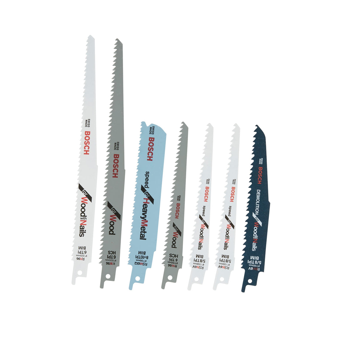 Bosch 7-Pack Demolition Reciprocating Saw Blade Set