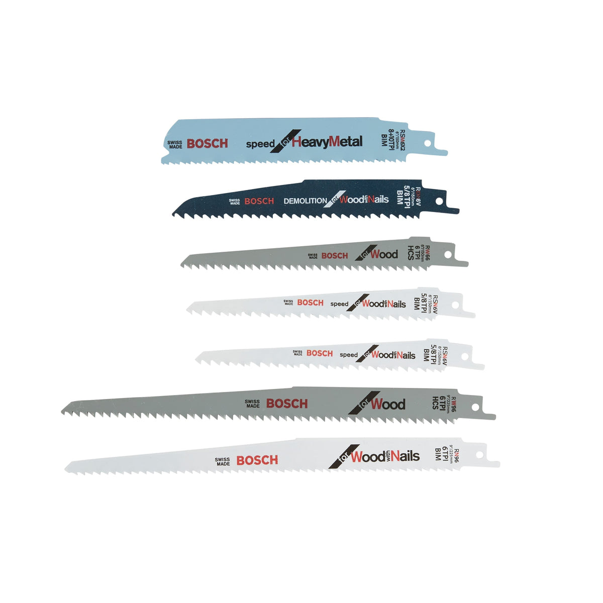 Bosch 7-Pack Demolition Reciprocating Saw Blade Set