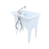 RuggedTub Freestanding Utility Tub with Drain and Faucet - 32.25-in x 22-in, White