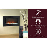 Callisto 30 in. Wall-Mount Electric Fireplace in Black - Super Arbor