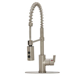 Project Source Flynt Brushed Stainless Single-Handle Deck-Mount Pull-Down Kitchen Faucet with Deck Plate, 1.8 GPM