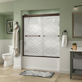 Crestfield 60 in. x 58-1/8 in. Traditional Semi-Frameless Sliding Bathtub Door in Bronze and 1/4 in. (6mm) Clear Glass - Super Arbor