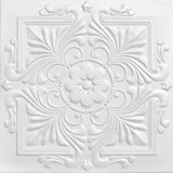 A La Maison Ceilings 1.67-ft x 1.67-ft Victorian Plain White Polystyrene Surface-mount Ceiling Tile (8-Pack, 21.6-sq ft / Case)