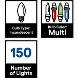 GE String-A-Long 6-ft x 4-ft Constant Multicolor Incandescent Mini Plug-In Christmas Net Lights