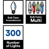 GE ConstantON 6-ft x 4-ft Multicolor Incandescent Mini Plug-In Christmas Net Lights, 300 Count