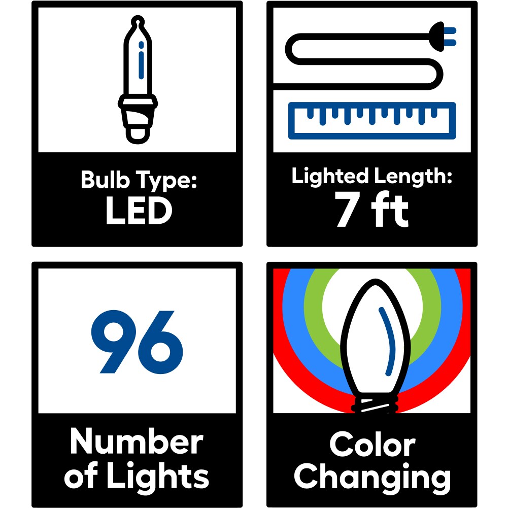 GE Color Choice 96-Count Multi-function Color Changing Snowflake LED Plug-In Christmas Icicle Lights