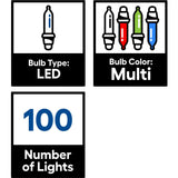 GE StayBright 5-ft x 4-ft Constant Multicolor LED Mini Plug-In Christmas Net Lights, 100-Count