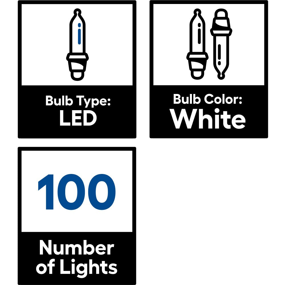 GE StayBright 5-ft x 4-ft Sparkling (Random) White LED 100-Count Mini Plug-In Christmas Net Lights