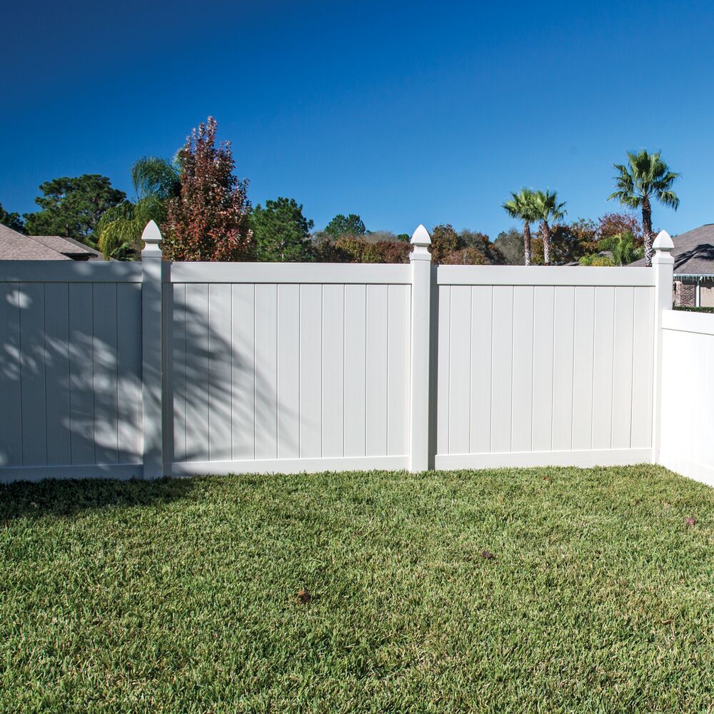 Freedom Hampton 8.5-ft H x 5-in W White Vinyl Line Fence Post (Unassembled)
