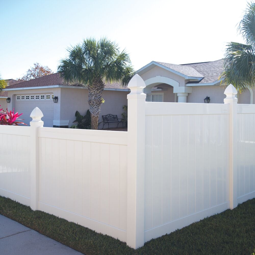 Freedom Hampton 8.5-ft H x 5-in W White Vinyl Line Fence Post (Unassembled)