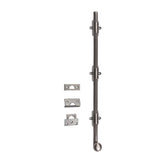 18 in. Heavy-Duty Solid Brass Matte Black Surface Bolt with Round Knob - Super Arbor