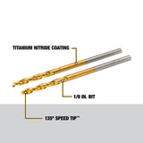 DEWALT 2-Piece 1/8-in Titanium Twist Drill Bit