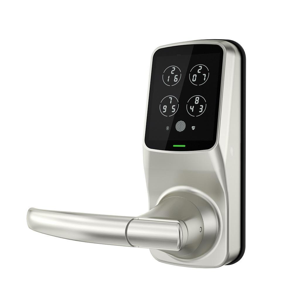 Model-S Satin Nickel Smart Touchscreen Keypad Door Latch Lock with Bluetooth - Super Arbor
