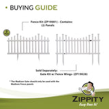 Zippity Outdoor Products Madison 2 Panels 2.5-ft H x 4.5-ft W White Privacy Vinyl Scallop Fence Panel (Unassembled)