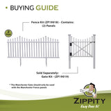 Zippity Outdoor Products Manchester 2 Panels 3.5-ft H x 7.5-ft W White Privacy Vinyl Scallop Fence Panel (Unassembled)