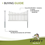 Zippity Outdoor Products All American 3.5-ft H x 6-ft W White Privacy Vinyl Scallop Fence Panel (Unassembled)