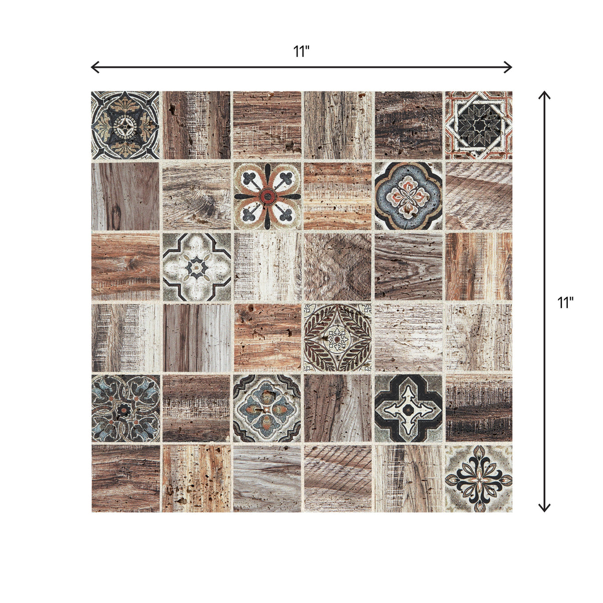 American Olean Genuine Stone Moroccan Natural Travertine Mosaic Wall Tile, 11 in x 11 in