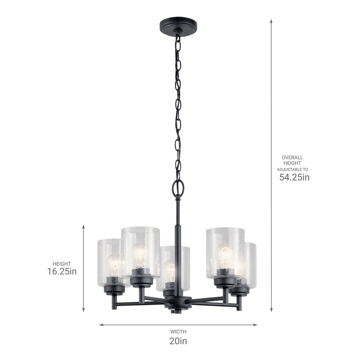 Kichler Winslow 5-Light Black Modern/Contemporary Chandelier
