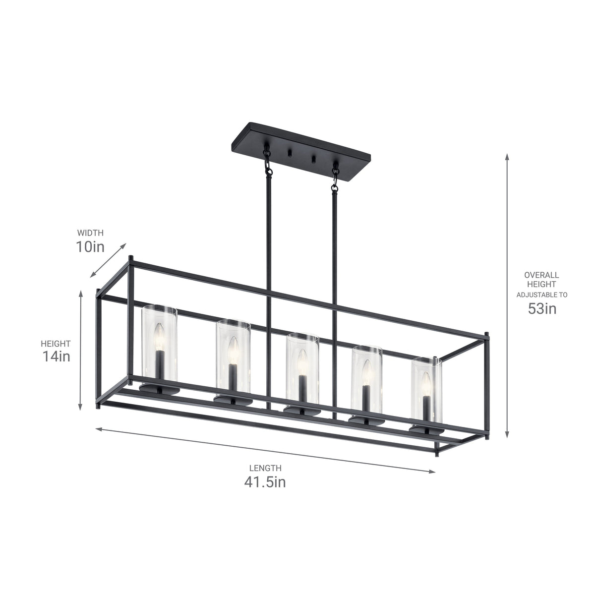 Kichler Crosby 5-Light Black Modern/Contemporary Chandelier