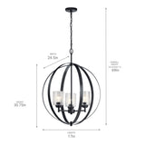 Kichler Winslow 3-Light Black Modern/Contemporary Cage Chandelier
