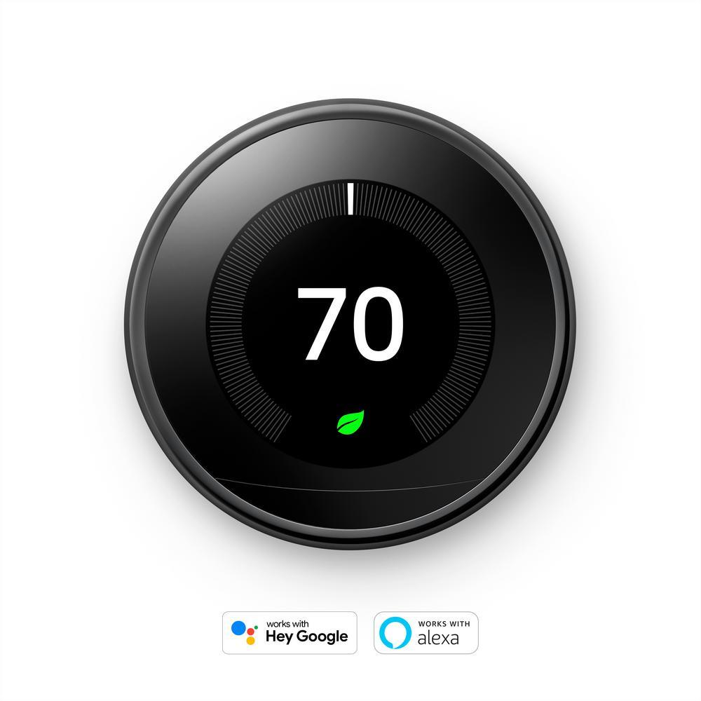 Nest Learning Thermostat 3rd Gen in Mirror Black (2-Pack) - Super Arbor