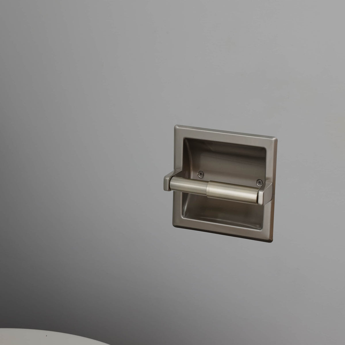 Project Source Seton Brushed Nickel Recessed Spring-Loaded Toilet Paper Holder