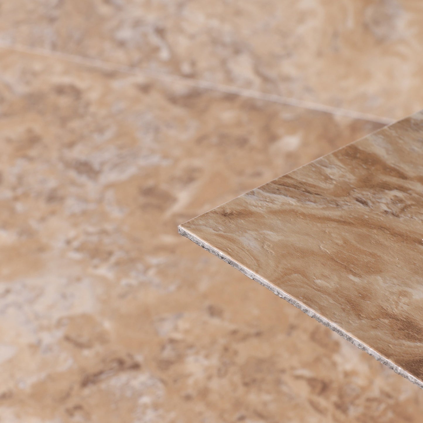 Style Selections Crushed Shell 18-in x 18-in Groutable Water-Resistant Peel-and-Stick Luxury Vinyl Tile Flooring (2.25-sq ft)