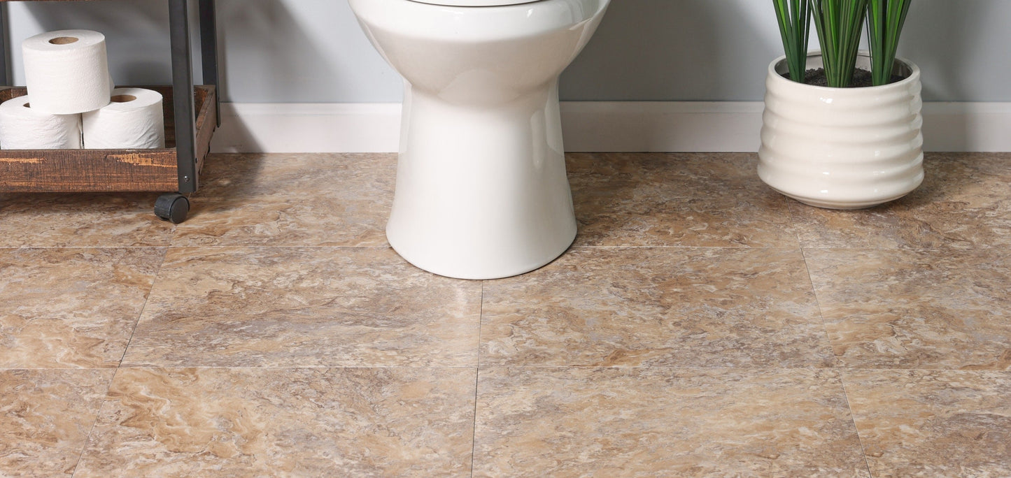 Style Selections Crushed Shell 18-in x 18-in Groutable Water-Resistant Peel-and-Stick Luxury Vinyl Tile Flooring (2.25-sq ft)