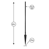 YARDLINK Vista 5-ft H x 2-in W Black Steel Decorative Metal Flat-top No Dig Decorative Universal Fence Post
