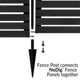 YARDLINK Vista 5-ft H x 2-in W Black Steel Decorative Metal Flat-top No Dig Decorative Universal Fence Post