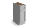 Valleywood Cabinetry Proper Gray 12-in W x 34.5-in H x 24-in D Proper Gray Birch 1-Drawer Base Ready To Assemble Plywood Cabinet (Flat Panel Shaker Style)