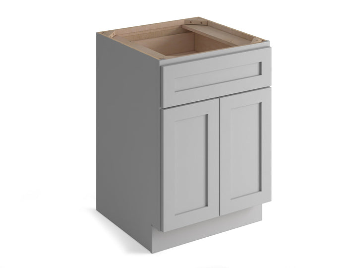 Valleywood Cabinetry Proper Gray 27-in W x 34.5-in H x 24-in D Proper Gray Birch 1-Drawer Base Ready To Assemble Plywood Cabinet (Flat Panel Shaker Style)