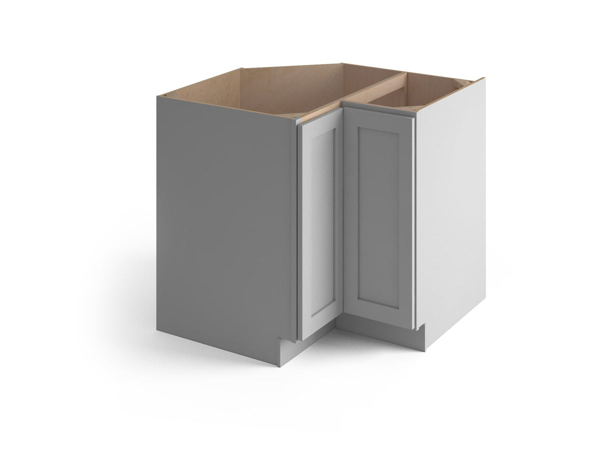 Valleywood Cabinetry Proper Gray 33-in W x 34.5-in H x 33-in D Proper Gray Birch Lazy Susan Corner Base Ready To Assemble Plywood Cabinet (Flat Panel Shaker Style)