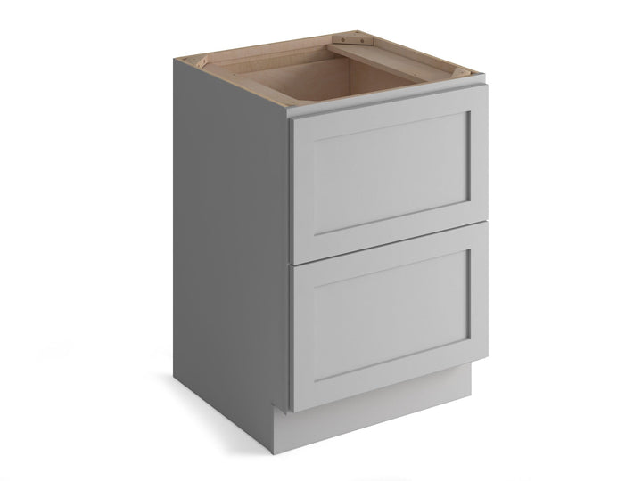 Valleywood Cabinetry Proper Gray 30-in W x 34.5-in H x 24-in D Proper Gray Birch 2-Drawer Base Ready To Assemble Plywood Cabinet (Flat Panel Style)