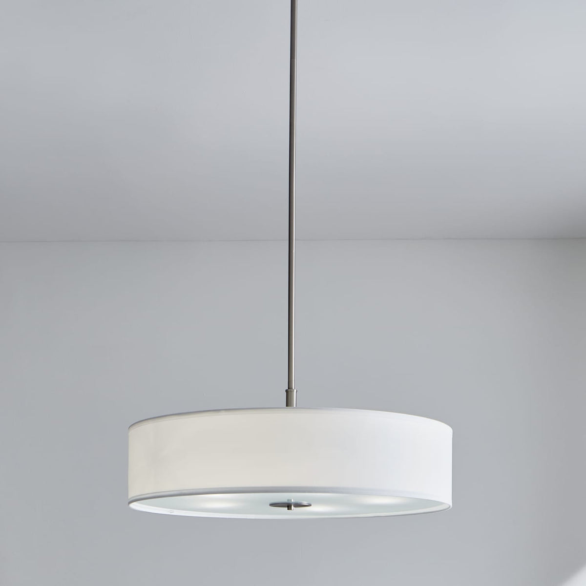 Kichler 5-Light Brushed Nickel Modern/Contemporary Etched Glass Drum Medium Hanging Pendant Light