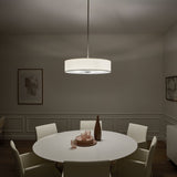 Kichler 5-Light Brushed Nickel Modern/Contemporary Etched Glass Drum Medium Hanging Pendant Light