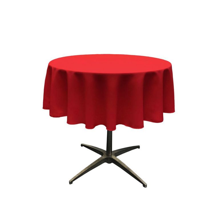 Polyester Poplin Red 51 in. Round Tablecloth